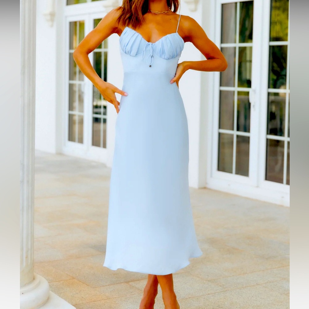 NWOT Hello Molly Top Charts Midi Dress - Blue — Size S